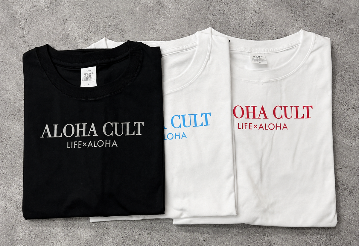 オリジナルTシャツ(ALOHA CULT) BK×グレー